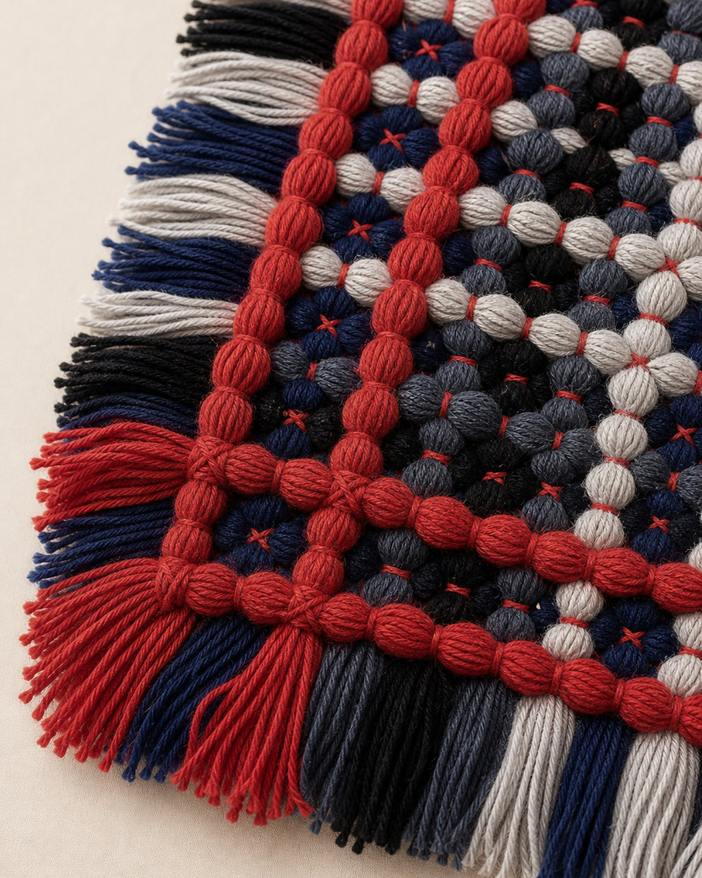 Quieted No.001 - Soft Interval Handwoven Chair Pad, 45cm - detail view