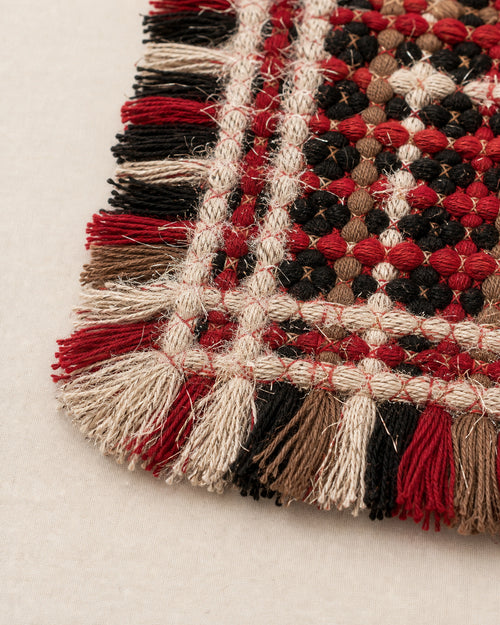 Quieted No.002 - Oat Morning Handwoven Chair Pad, 45cm - detail view