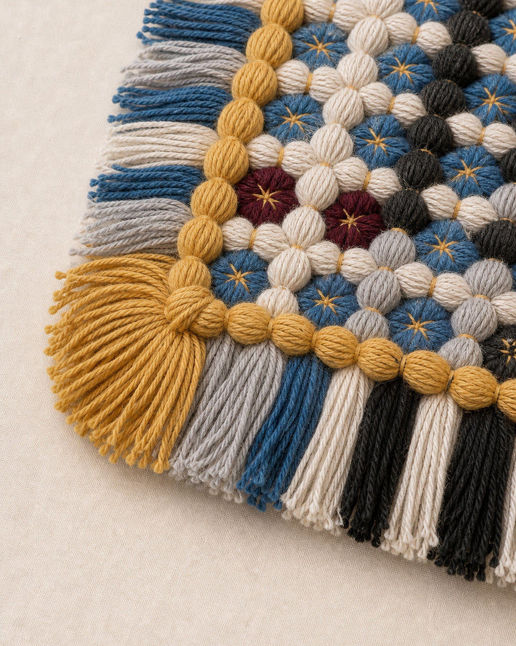Quieted No.003 - Still Harbor Handwoven Chair Pad, 45cm - detail view