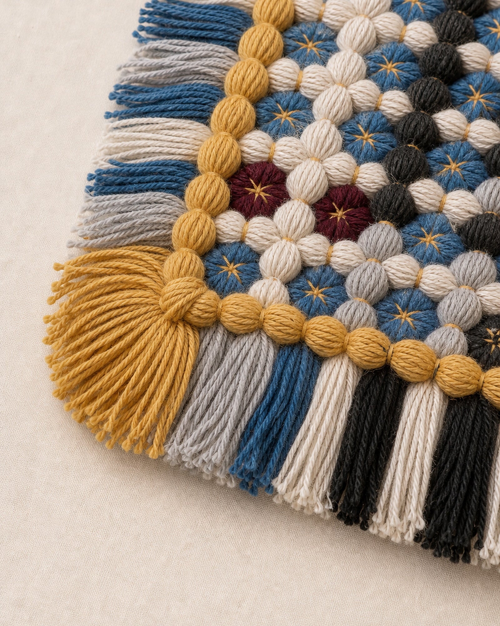 Quieted No.003 - Still Harbor Handwoven Chair Pad, 45cm - detail view