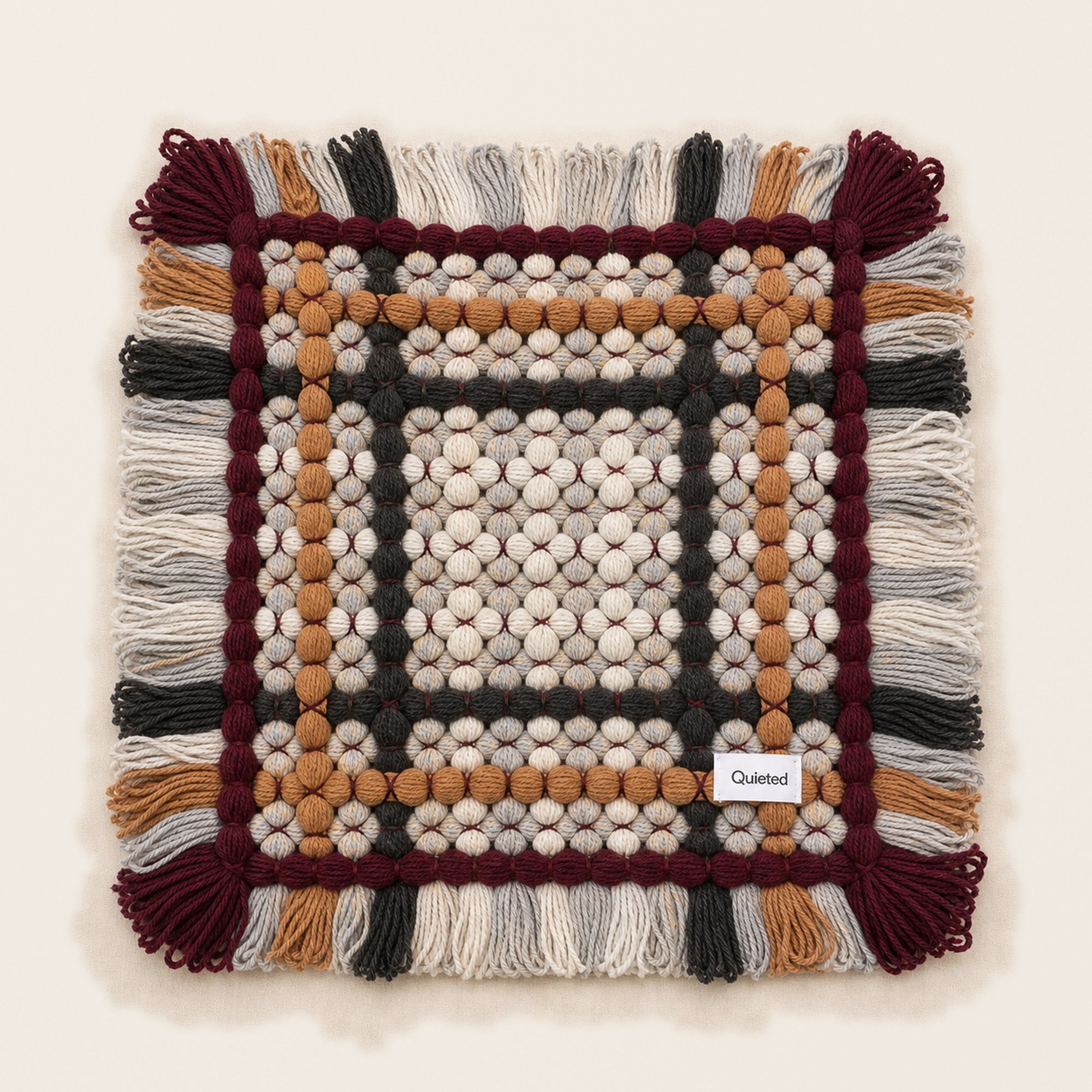 Quieted No.004 - Woven Ember Handwoven Chair Pad, 45cm - main view