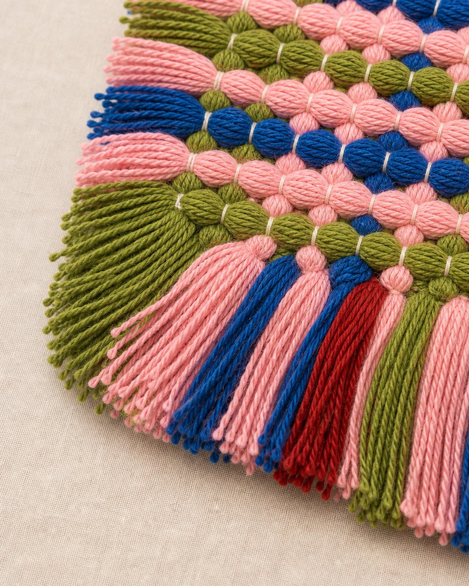 Quieted No.005 - Quiet Field Handwoven Chair Pad, 45cm - detail view