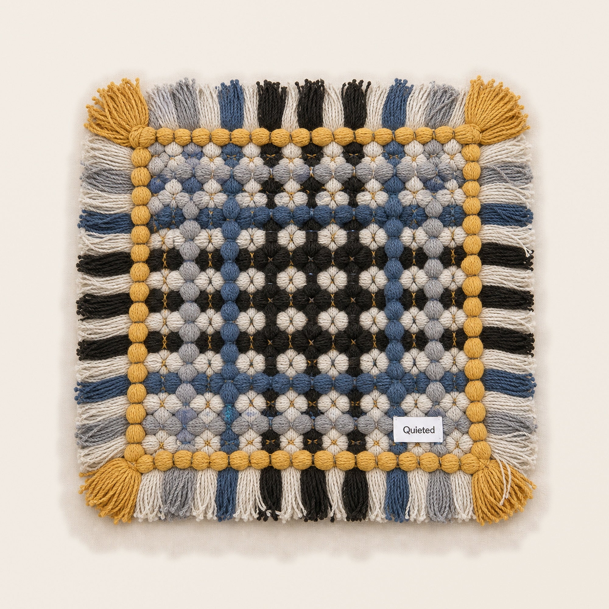Quieted No.006 - Muted Garden Handwoven Chair Pad, 45cm - main view