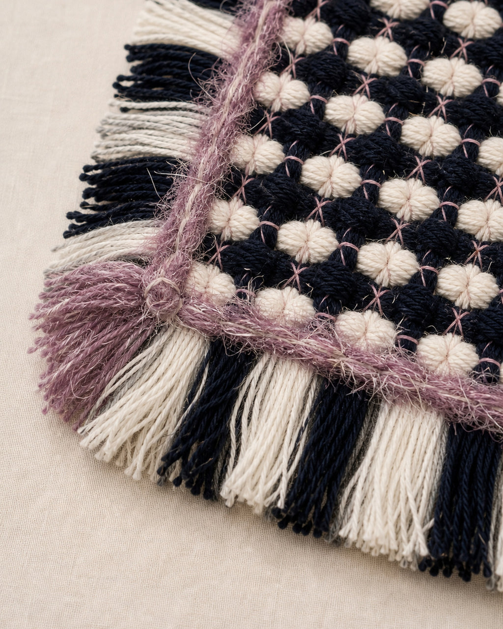 Quieted No.009 - Gentle Rhyme Handwoven Chair Pad, 45cm - detail view